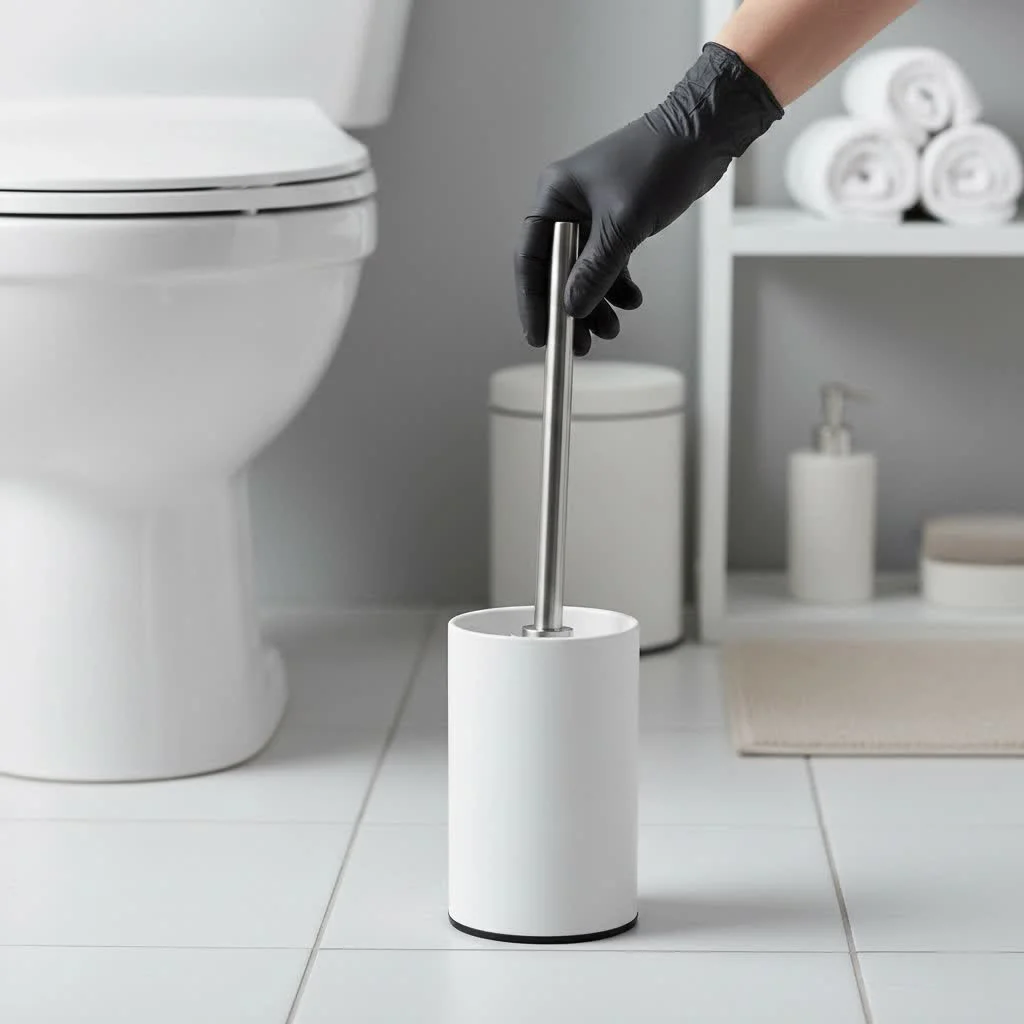 Long handled toilet brush for enhanced cleaning