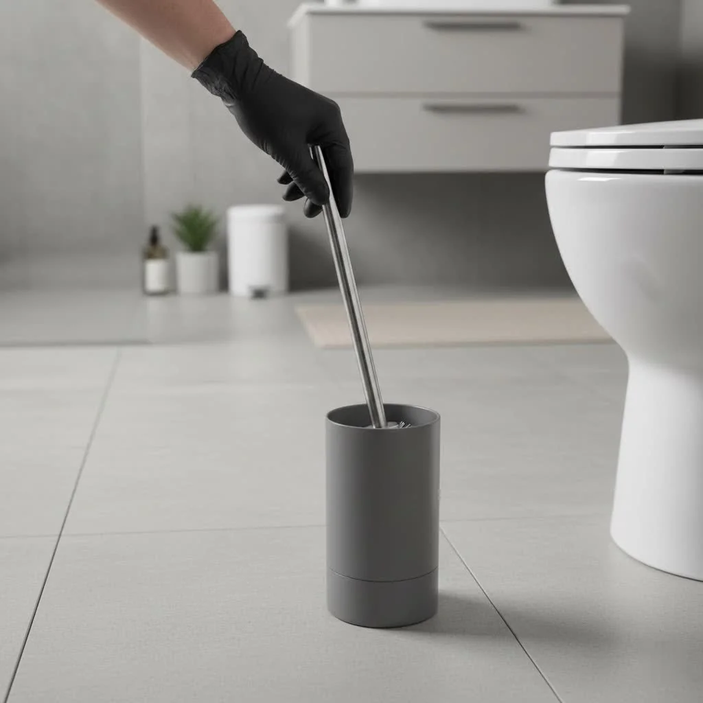 Toilet brush and plunger combo for bathroom cleaning